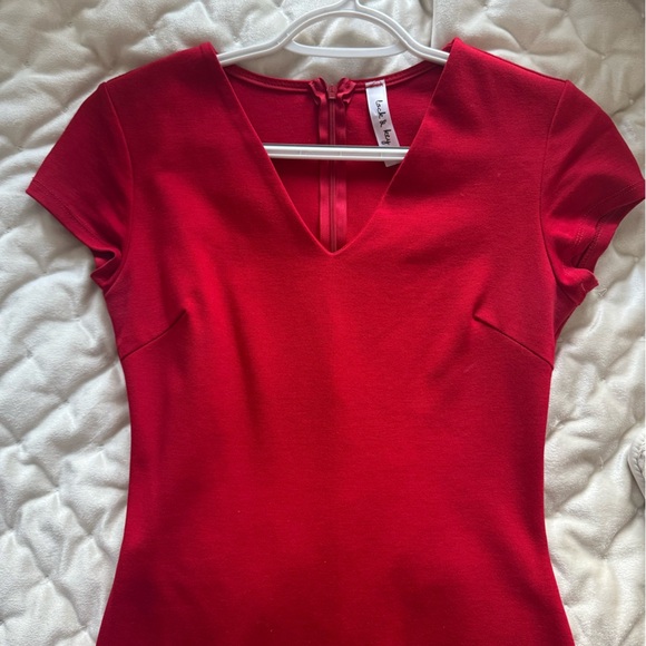 Tops - Red Short Sleeve Dress